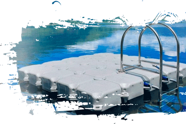Raft 2.5m x 2.5m + Stairs.
A raft made for you, you can swim and get back to it without any trouble.
